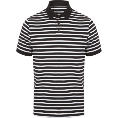 Striped jersey polo shirt